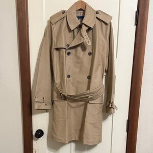 Ralph Lauren Classic Tan Trench Coat 100% Brushed Cotton